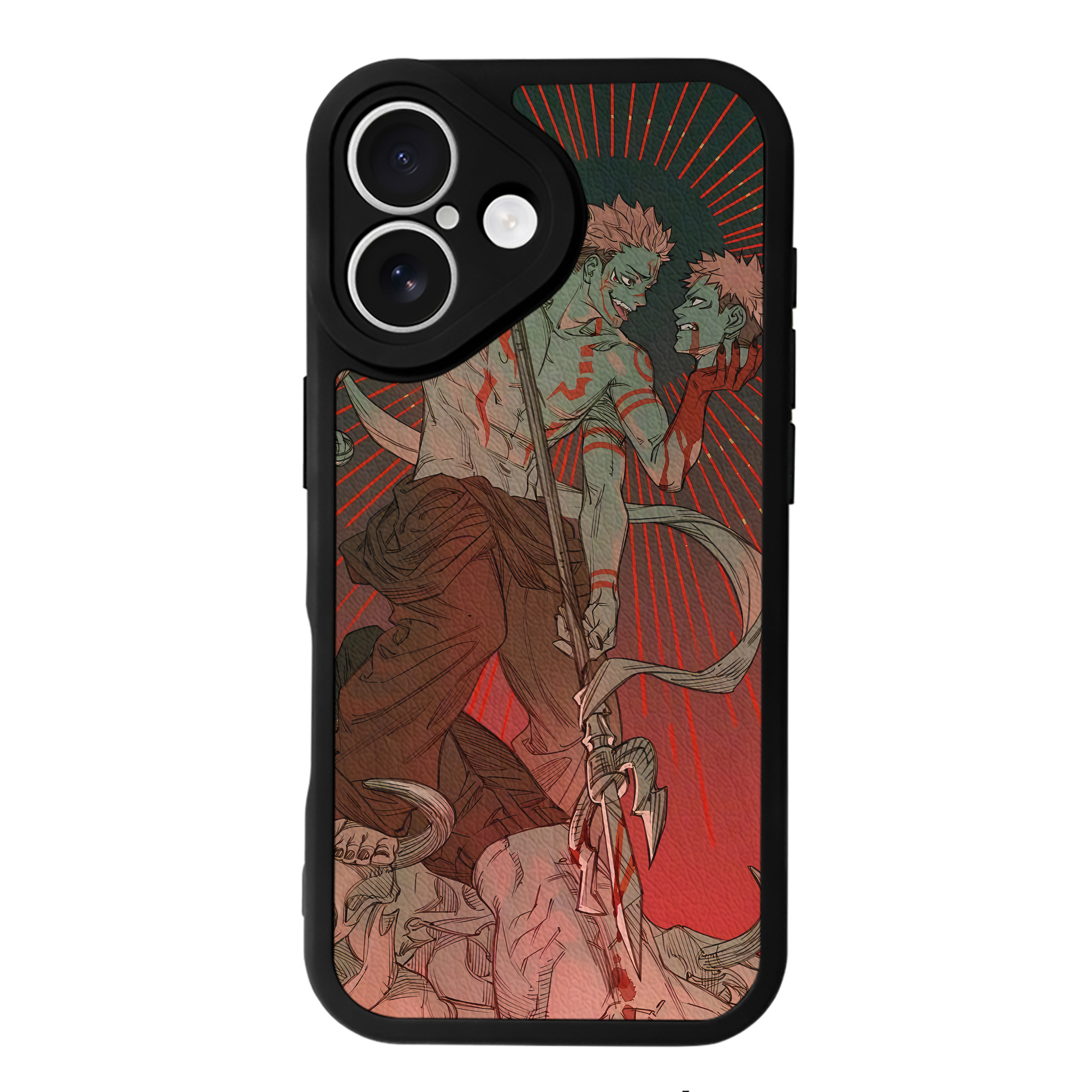 （画像用） 呪術廻戦 Jujutsu Kaisen 【iPhone 16シリーズ対応】シリコンスマホケース（レザー調） 材質：シリコン